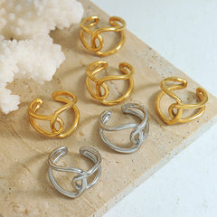 18K Gold-Plated Interlocking Open Ring