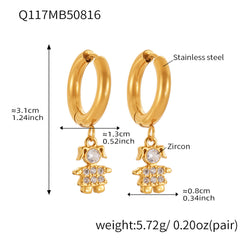 18K Gold-Plated Animal Charm Hoop Earrings