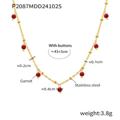 Colorful Stone Beaded Necklaces & Flat Chain