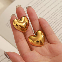 Sculptural Heart Stud Earrings