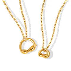 Gold-Tone Knotted Circle Pendant Necklace