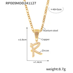 Cubic Zirconia Script Initial Pendant Necklace
