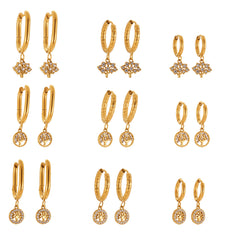 Cubic Zirconia Tree Charm Earrings