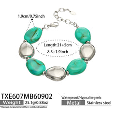 Oval Color Resin Necklace and Bracelet