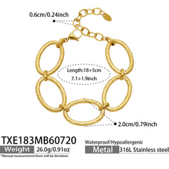 Hammered Oval Link Bracelet or Necklace