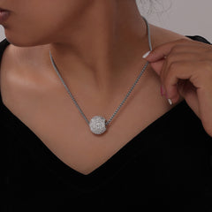 Sparkling Round Ball Pendant Necklace