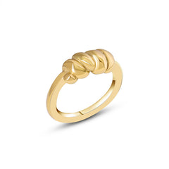 18K Gold-Plated Twisted Sculptural Ring