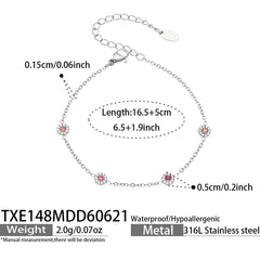 18K Gold-Plated Color Cubic Zirconia Station Jewelry