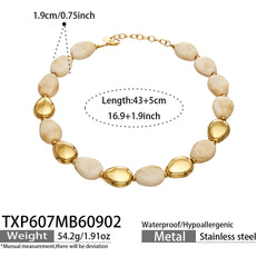 Oval Color Resin Necklace and Bracelet