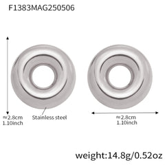 Rounded Open-Circle Stud Earrings