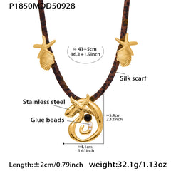 Gold-Tone Sculptural Pendant Necklace