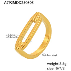Polished Rectangular Openwork Ring