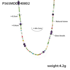 Multicolor Natural Stone Fine Bead Necklace