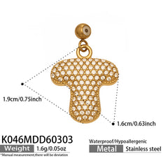 Cubic Zirconia Letter Charms & Separate Necklace Chains