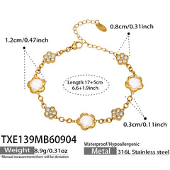 Cubic Zirconia Four-Petal Flower Jewelry
