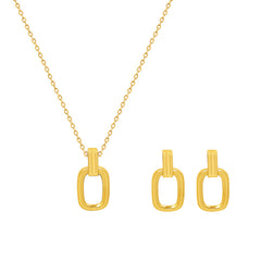 18K Gold-Plated Open Oval Pendant Jewelry