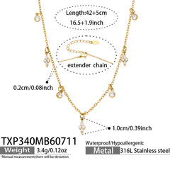 18K Gold-Plated Cubic Zirconia Charm Jewelry