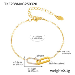 Cubic Zirconia Geometric Link Jewelry