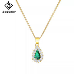 Camille Pavé Teardrop Necklace