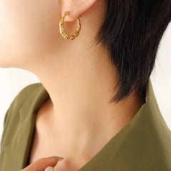 Twisted Texture Hoop Earrings
