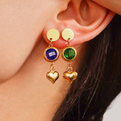 18K Gold-Plated Heart Glass Necklace, Bracelet or Earrings