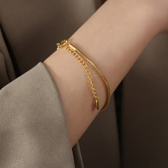 Gold-Tone Fine Snake Chain Bracelet