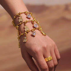 18K Gold-Plated Bear Charm Bracelets and Pendants
