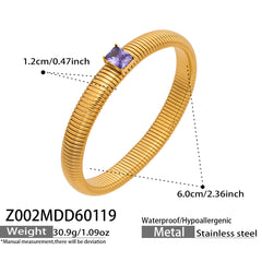 18K Gold-Plated Ribbed Flexible Bracelet