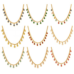 18K Gold-Plated Cubic Zirconia Drop Charm Necklace