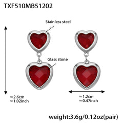 18K Gold-Plated Faceted Glass Heart Jewelry