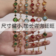 Faceted Stone Accent Anklet