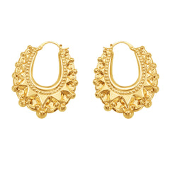 Textured Openwork Statement Hoop Earrings