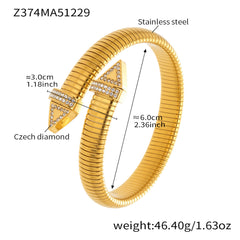 18K Gold-Plated Sculptural Flexible Cuff Bracelet