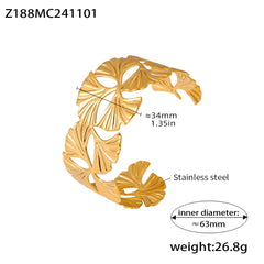 Sculptural Flower or Leaf Open Cuff Bracelet