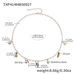 18K Gold-Plated Fruit Charm Necklace, Bracelet or Anklet