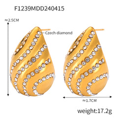 Stone-Accent Teardrop Stud Earrings