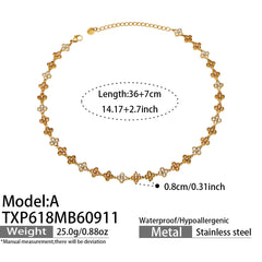 Color Cubic Zirconia Four-Petal Flower Jewelry