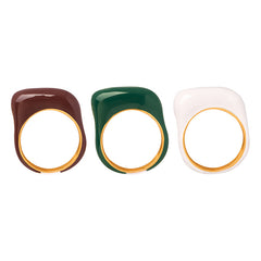 18K Gold-Plated Colored Enamel Open Ring