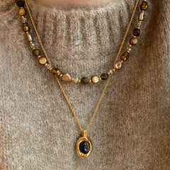 Daphne Organic Tiger-Eye Pendant Necklace