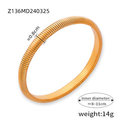 Ribbed Coil Bangle Bracelet