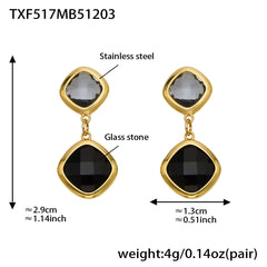 18K Gold-Plated Faceted Glass Accent Jewelry