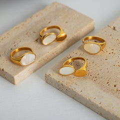 Mother of Pearl Open Ring Collection