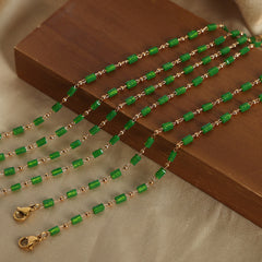 Green Crystal Bead Necklace & Bracelet