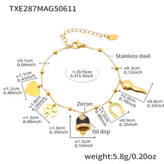 18K Gold-Plated Enamel Bell Necklace or Bracelet