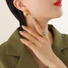 Textured Crosshatch Hoop Earrings