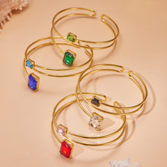 18K Gold-Plated Two-Accent Spiral Cuff