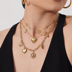 Rose or Heart Stone-Accent Pendant Necklace