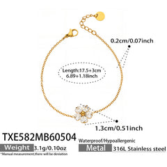 Five-Petal Cubic Zirconia Flower Jewelry