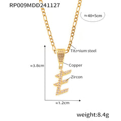 Cubic Zirconia Script Initial Pendant Necklace