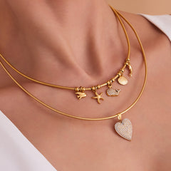 18K Gold-Plated Fruit Enamel Charm Necklace Designs